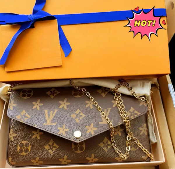 

Bags Set Top Luxury Designer Wallet Shoulder Women Classic Flower Pochette Bag Leather Clutch Tote Messenger bags, Brown old flower