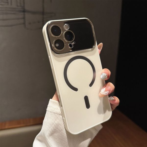 Large Window Matte Skin Feel Magnetic Phone Case iPhone 17 Pro Max Compatible with Apple 16/15 Macaron Hard Case