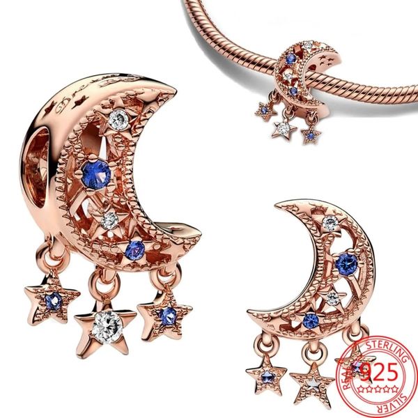 

The New Popular 925 Sterling Silver Winter Series Snowflake Charm Blue Glass Beads Snowball Angel Pendant Bracelet Women's Jewelry Christmas Gift