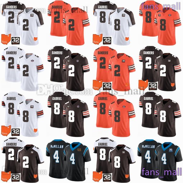 2025 Draft Football 8 Dillon Gabriel Jersey Stitched 2 Shedeur Sanders Tetairoa McMillan Jerseys Breathable Sport Stitch Short Shirt