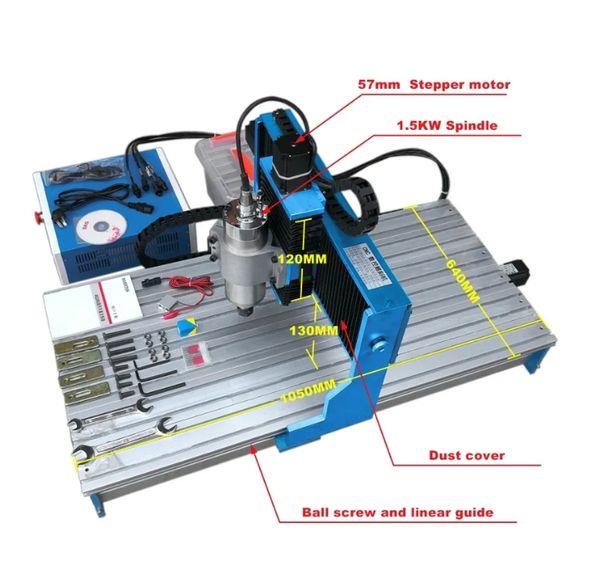 

2025 Metal Milling Machine CNC 9040 4Axis PCB Engraving Wood Cutting Router with Linear Guideway 1500W CNC Machine