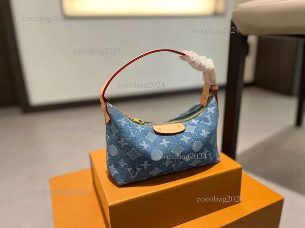 

Limited edition Denim lunch box fashion mini shoulder clutch handbag designer tote bag crossbody evening bags wallet purse, Blue