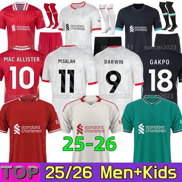 

24/25/26 M.SALAH soccer jerseys Luis DIaz GAKPO ENDO SZOBOSZLAI ALLISTER 2024 Mohamed Diogo DARWIN RAMSAY GRAVENBERCH Player football shirts men kids kit uniform tops, 24 25 away aldult