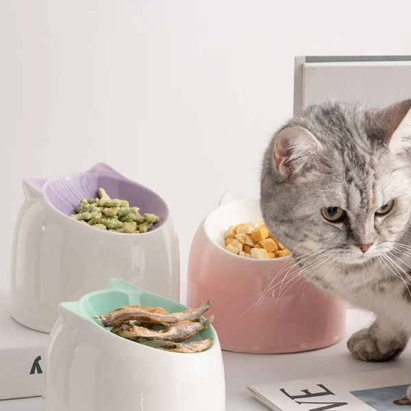 148106 Ceramic cat bowls are beautiful in appearance and available in a variety of cute patterns and colors, making them great home decor