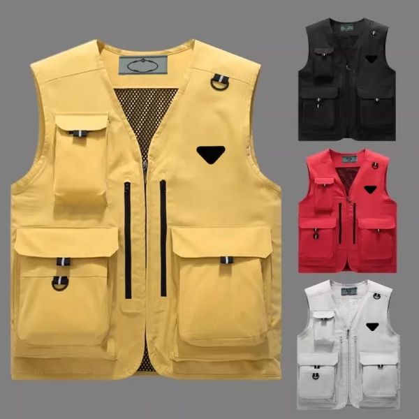 

Men's Vests Designer jacket tank top stylist luxury women's men vest Outdoor camping with multiple pockets High quality Couples windproof sleeveless jackets, White