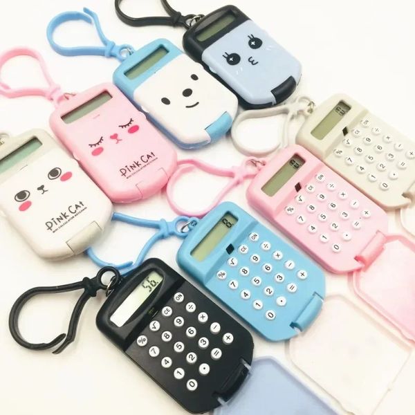 Portable Calculator Pocket Size Creative Keychain Office Supplies Kawaii Mini Display 250206