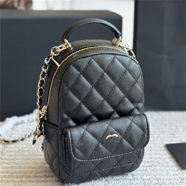 

Women Mini Diamond Backpack designer back pack chain bag luxury backpacks fashion school bags Leather, Brown(13*18cm)