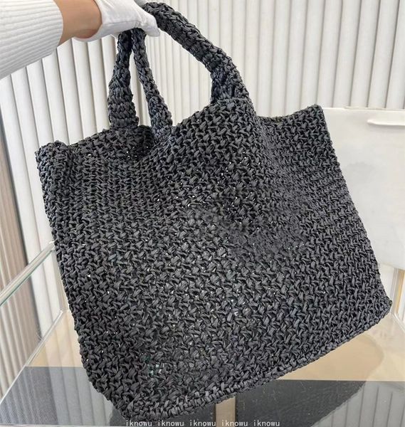 

Straw Beach Bags shoulder tote bag designer handbag handbags Summer Medium Shopping Totes Embroidery Letter 5A Quality, Orange
