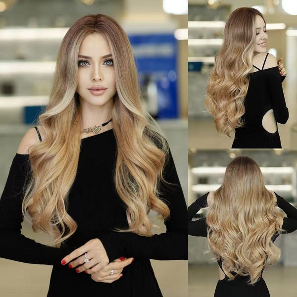 

360 Straight 13x4 Lace Front Simulation Human Hair Wigs Body Wave 280% Brazilian Water Wave 30 Inch Lace Frontal Wig Glueless For Women Synthetic Silky Wig Ready To Wear, #130
