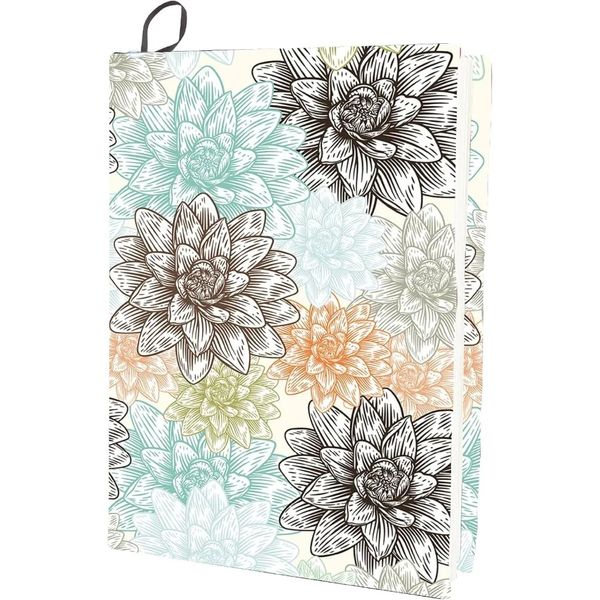 Flower Stretchable Book Cover Floral Lotus Washable Reusable Large Nylon Protector 9.4x15.7 Inch Elastic 250207