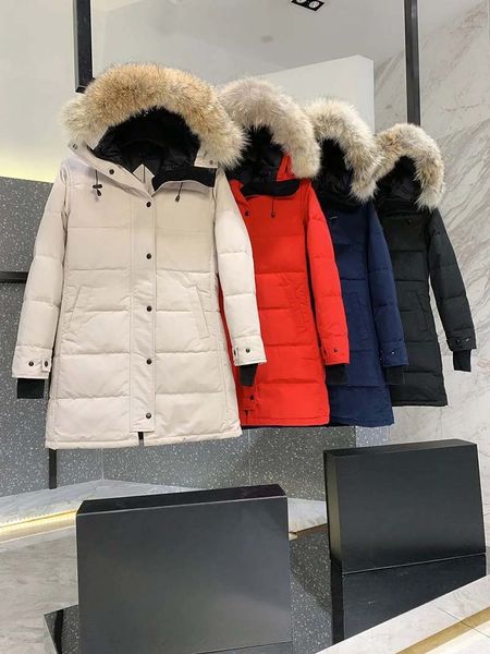 

winterjacket canadaian designer hoodie womens down jacket Fashion Brand goosess Long Coat Pocket Fur Collar Thermal Top Female winter Large Clothing Coats, Dark grey