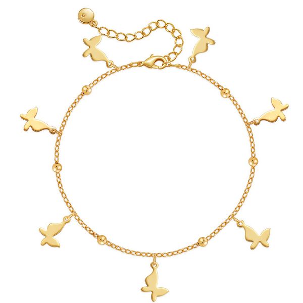 

Butterfly foot chain color chain simple and delicate INS style high-end feeling foot chain copper plated 18K real gold minimalist style jewelry