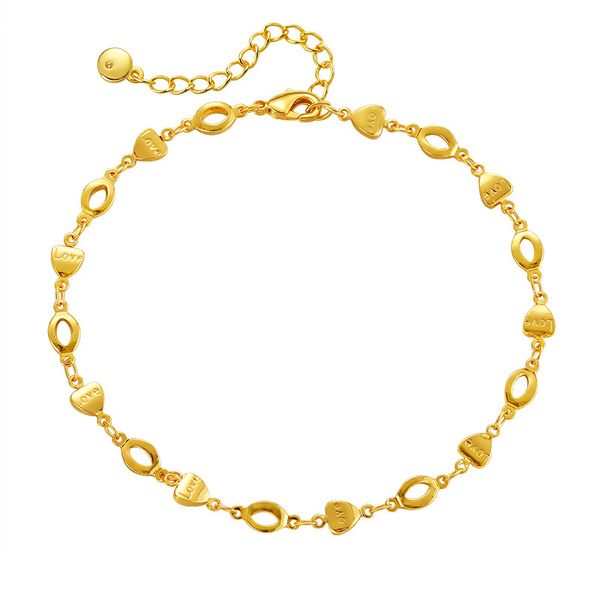 

Plain chain copper plated 18K real gold color preserving foot decoration, classic versatile style, popular style, metal texture foot chain