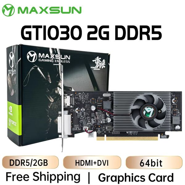 MAXSUN Graphic Cards GT 1030 GDDR5 2G Computer 64bit Nvidia GPU Desktop Video Card Gaming DVI components Full New