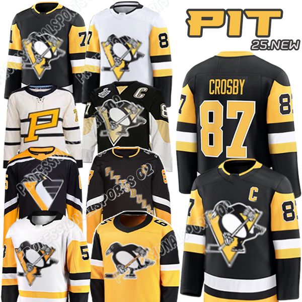 #87 Sidney Crosby Jersey #71 Evgeni Malkin pittsburgh hockey jerseys Jake Guentzel jersey Erik Karlsson Kris Letang Bryan Rust Jeff Carter Lemieux Penguin Jersey 24/25