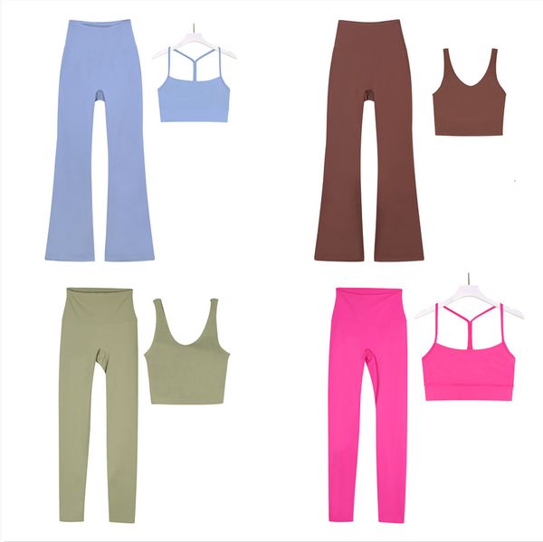 

Women Yoga Set 2 Piece Set Pants + Sports Bra Sets Outfit Designer Suspenders Camisole Sports tank top Vest Slim Fit Leggings Yoga Pilates Running and Everyday Fitness, Olive green