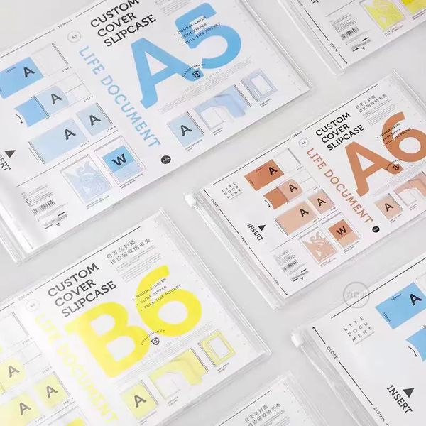 1Piece A5/A6/B6 PVC Cover Transparent Protective Sleeve Notebook Journals Planner Book Diary Protect 250207