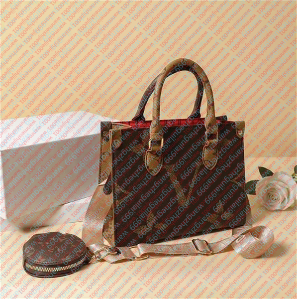 

High Qualitys Designer Bags Women Handbags Embossed Flower Monograms ONTHEGO GM MM Womens Bag Purse the Tote Shoulder Female backpack bag, T23