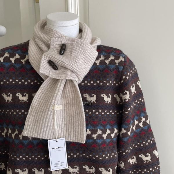 

All wool cow horn buckle scarf --820731