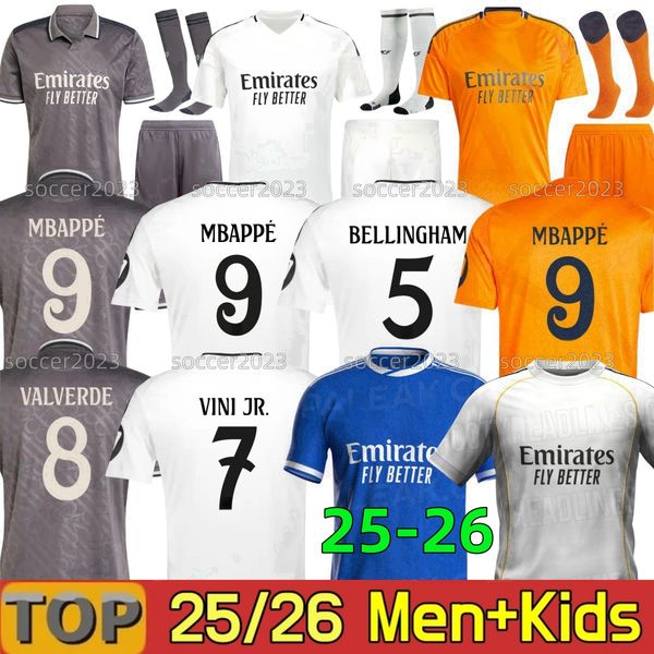 

24/25/26 VINI JR BELLINGHAM Soccer Jersey Real 2025 MadridS MBAPPE RODRYGO VALVERDE fans Player Football Shirt MODRIC CAMAVINGA ARDA GULER COURTOIS men kids kit 4XL, Gold