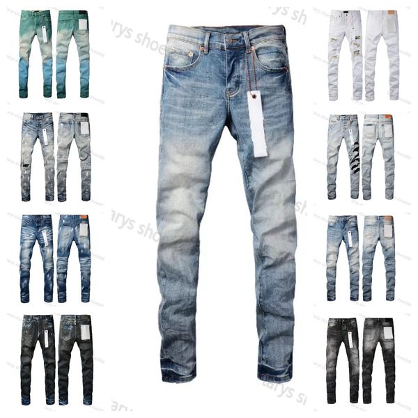 

Purples Brands Jeans Designer Mens Jeans Denim Trousers Luxurys Pants High-end Quality Designs Zipper Button Embroidery Ripped Retro Sweatpants Washed Old Jeans, No.1