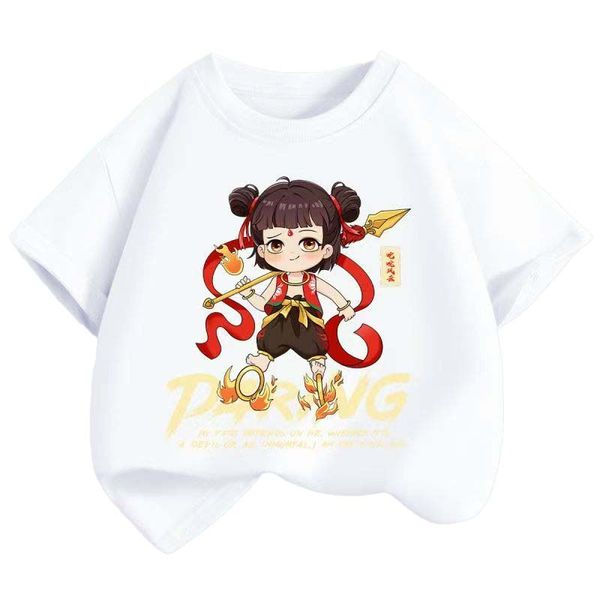 

childrens wear designer clothes t shirts anime nazha tshirt mens tshirts Haruku Scuffers Womens shirts cotton Streetwear Tops shorts sleeve men tee asian size, Brown