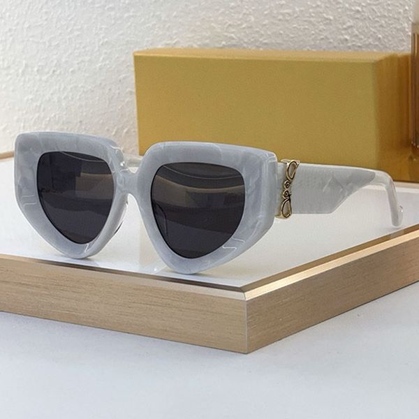 

25ss Designer Thick Framed Rectangular Sunglasses Cool Lime Marble Color Frame Side Metal Structure Pattern LW40154U Womens Mens Vacation Beach Luxury Brand