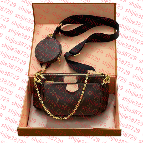 

Designer Bag Classic Old Flower Brown Five In One Shoulder Bag Seven Color Shoulder Strap Clutch MULTI POCHETTE Women's Messenger Bag Wallet Luxury Fashion bag