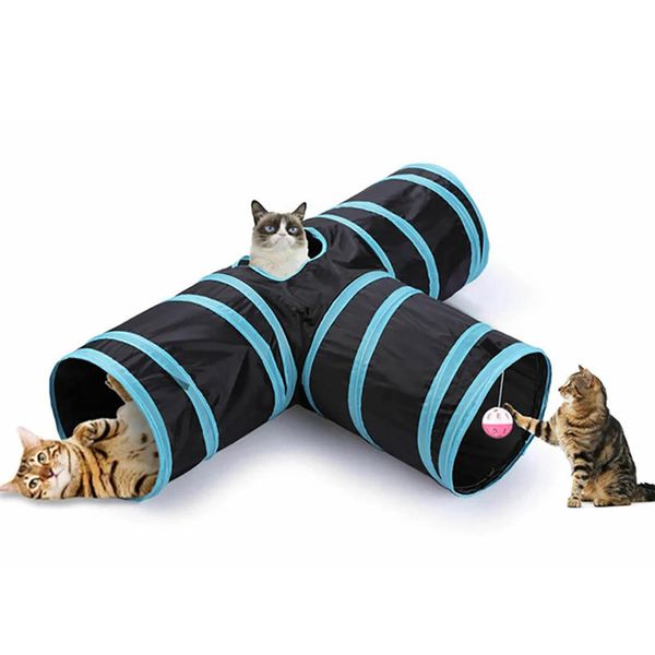 

Interactive Crinkle Tunnel Cat Toy - Soft Polyester Fabric Perfect for Kittens and Adult Cats, Two-way