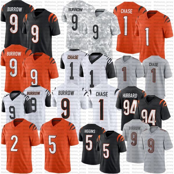 Jake Browning JaMarr Chase Joe Burrow Tee Higgins Football Jersey Shemar Stewart Evan McPherson Amarius Mims Sam Hubbard Cam Taylor-Britt Trey Hendrickson