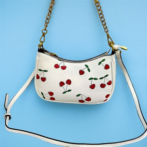 Brand Designer Shoulder Bag with Strawberry, heart, cherry, lip print Crossbody Bag with Long Strap Chao9024
