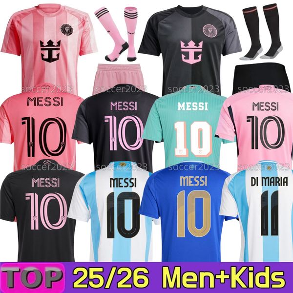 

24/25/26 Interes Miamis CF MESSIS Soccer Jerseys SUAREZ 2024 2025 Argentina 50th DI MARIA Fans Player MAC ALLISTER DYBALA DE PAUL Football Shirt men Kids Kit HAVERTZ, Black