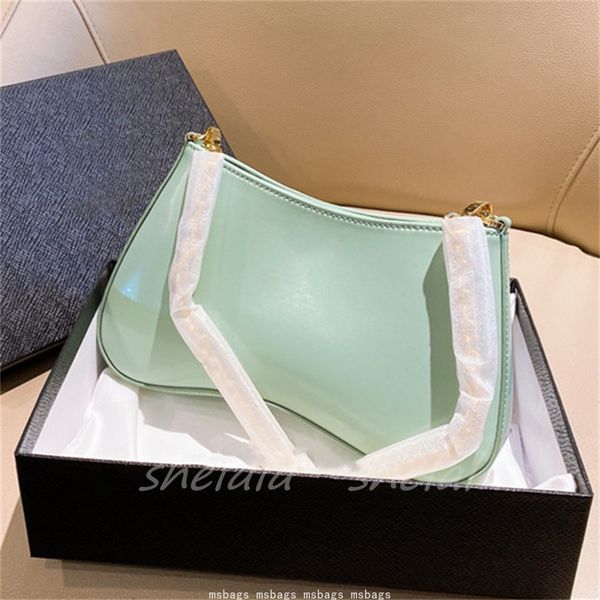 

Women Handbags Designer Saddles Single Shoulder Bags Small Baguettes Underarm Hobos Patent Leather, Green