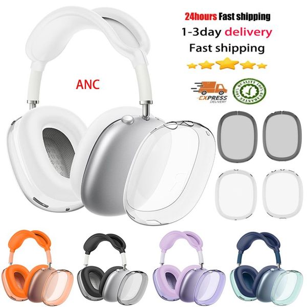 

For Max ANC Headband Headphone Accessories max Transparent TPU Solid Silicone Waterproof Protective Cases max headphones Anti-drop Case