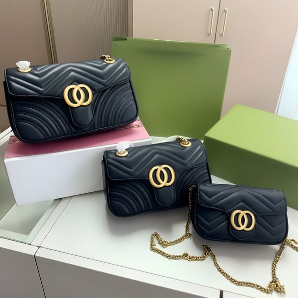 

Shoulder Bag Designer Bag Wallet Crossbody Designer Deluxe Bag 3 Sizes Gold v Spun Stitch Leather Cowhide Chain Flap Bag High Quality Bag, #8