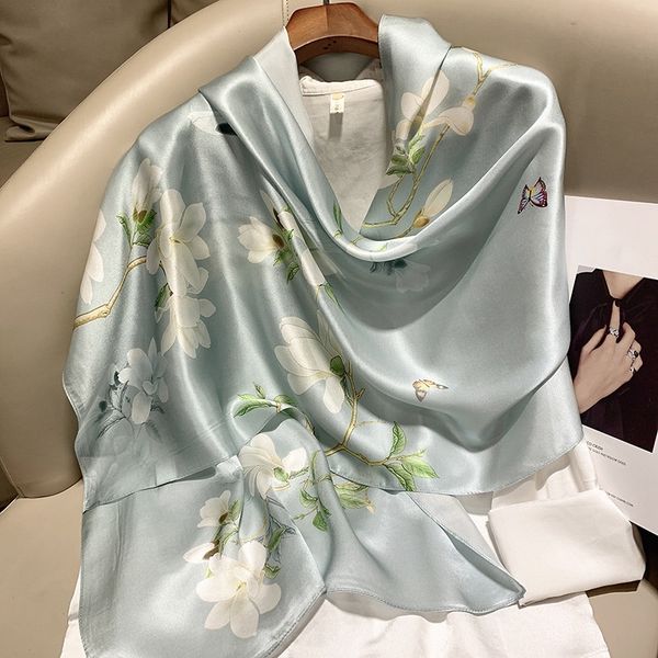 

Spring silk long strip retro French scarf --829401