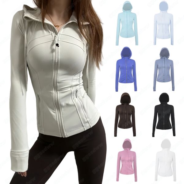 

Womens Workout gym Coat Fiess Jacket Sports Quick Dry Activewear Top Solid Zip Up Sweatshirt Luluess Lemonly Jackets Sportwear hoodie, Dark blue