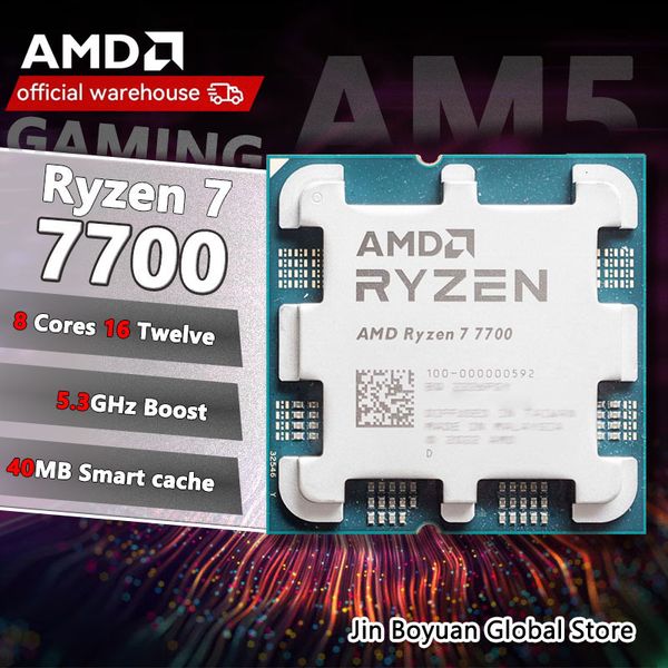 New AMD Ryzen 7 7700 CPU R7 7700 3.8GHz8-Core16-Thread 5NM L3=32M100-000000592 Socket AM5 but without Cooler