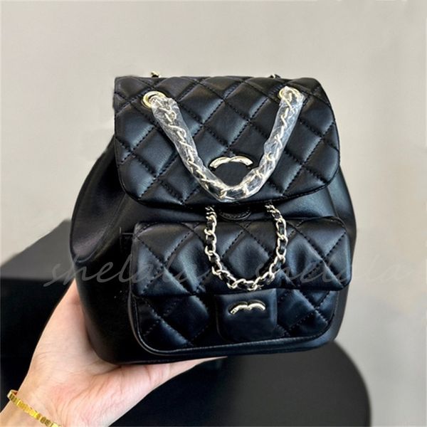 

Woman Backpack Shoulder Bags Designer Back Pack Mini School Chain Bag Leather Handbag 4 colors, Pink(18*19cm)