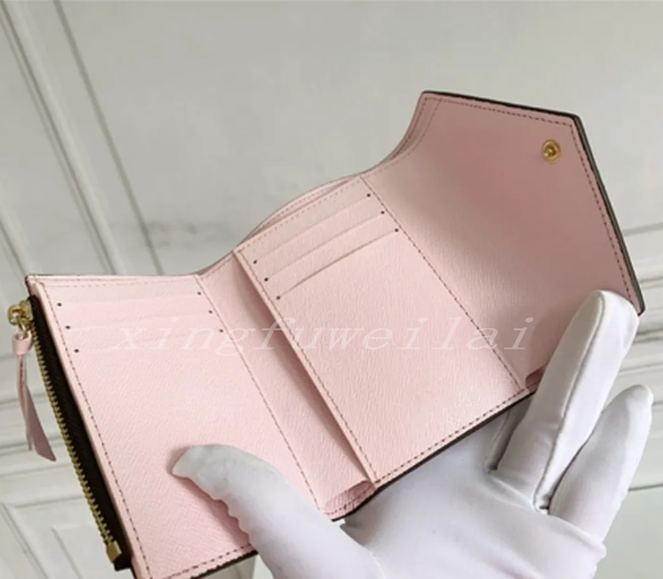 

Fashion Woman Wallet Designers Wallets Women Card Holder With Box Luxurys flowers letters Gold button re xiao, Bronw flowers-brown