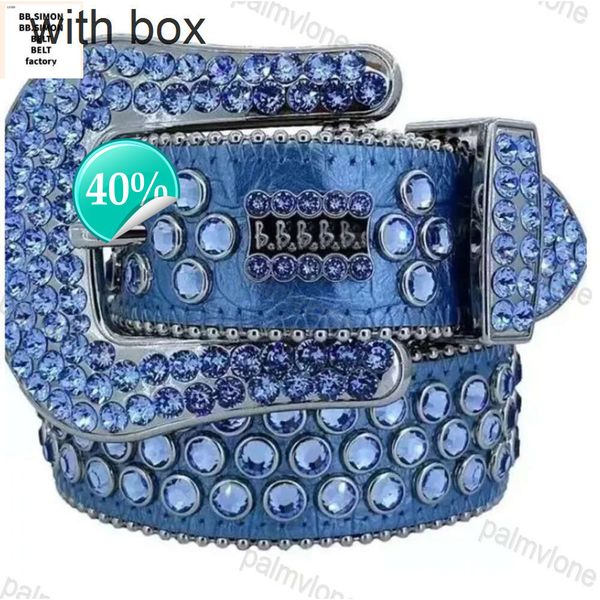 

designer bb simon belt bb belt rhinestone studded western leather belt for men women vintage bling waist belts for pants jeans mens buckle with box diamond 23-1ml, Black