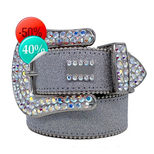 

Designer Bb Simon Belts for Men Women Shiny Dia Belt High quality soft comfortable artificial leather durable Multicolour with Bg Rhieslml, Gray