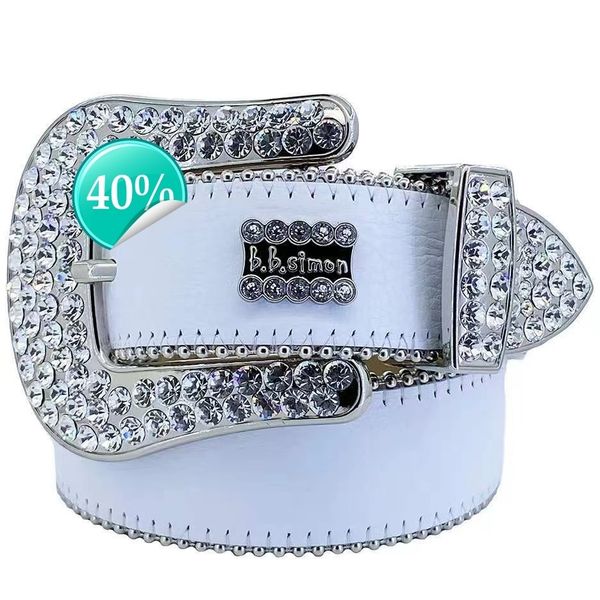 

mens Designer belt Bb Simon Belts for Womens Shiny Diamond Belt Black on Black Blue White Multicolour with Bling Rhinestonesol, No:8