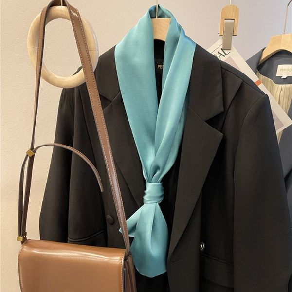 

High quality solid color versatile mulberry silk scarf --806186