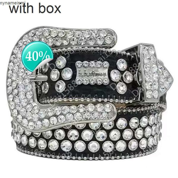 

Designer Bb Belt Simon Belts for Men Women Shiny Diamond Belt Black on Black Blue White Multicolour with Bling Rhinestones As Giftml