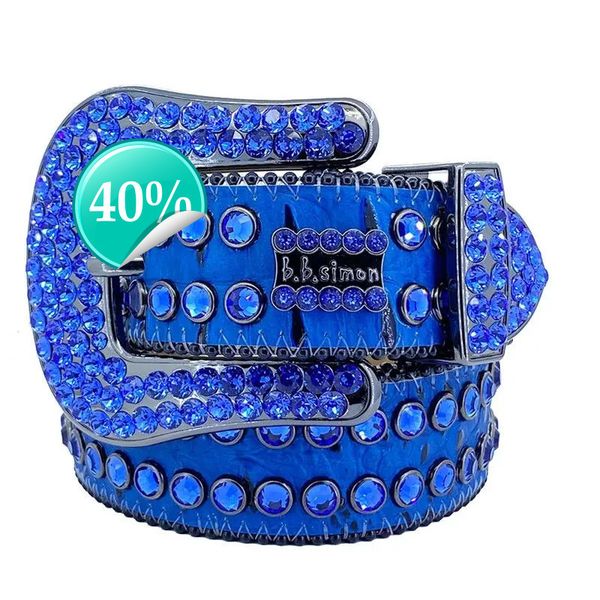 

2024 Designer Belt Men Woetmen Bb Simon Belt Luxury Retro Needle Buckle BeltS 20 Color Crystal diamond B i B idhml, Multi