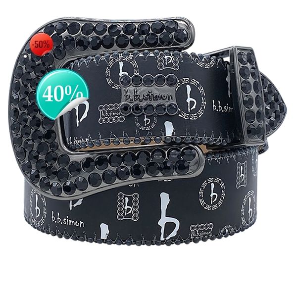 

Fashion Designer Bb Simon Belts for Women Men Shiny belt Classic dia Colorful letter print straplml, Brown