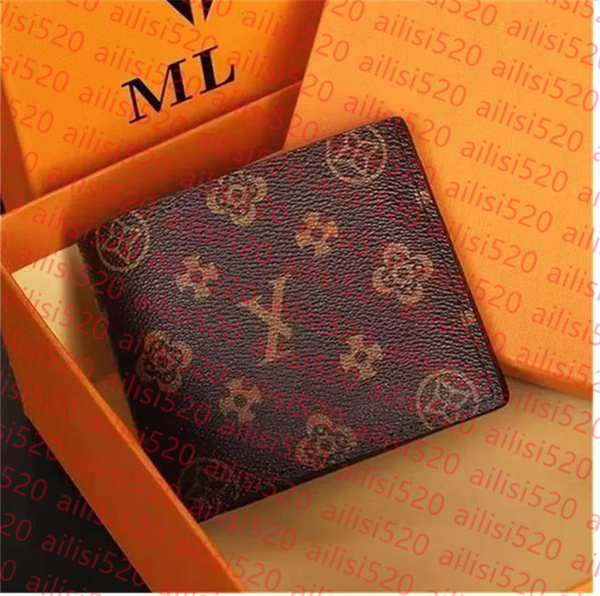 

Top classic luxury designers short wallets mens for Women real leather pvc Business credit card holder men wallet womens with box 07, Brown