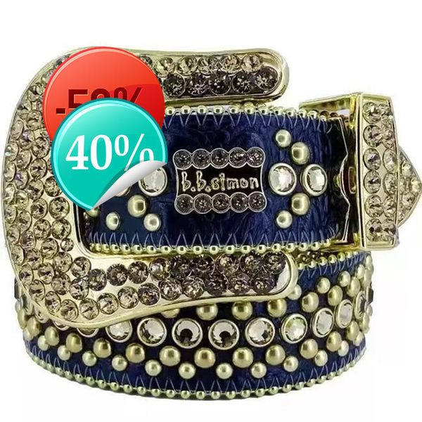 

Belts Designer belt bb simon belt for Men Women Shiny diamond belt Black on Black Blue white with bling rhinestones as gift 5VL0lml, 13_color