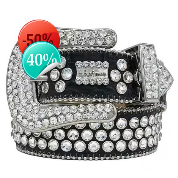 

Designer Bb Belt Simon Belts for Men Women Shiny dia belt on Black Blue white multicolour with bg rhies as giftlml, Gold